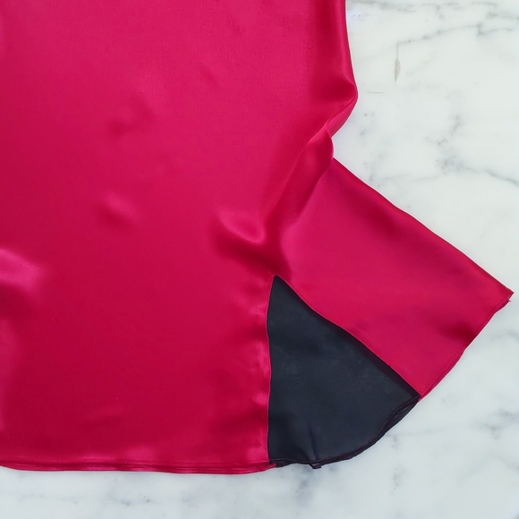 NWOT. Victoria's Secret Red Satin with Tie/Black Tassel & Sheer Bottom Nightgown - Picture 5 of 8